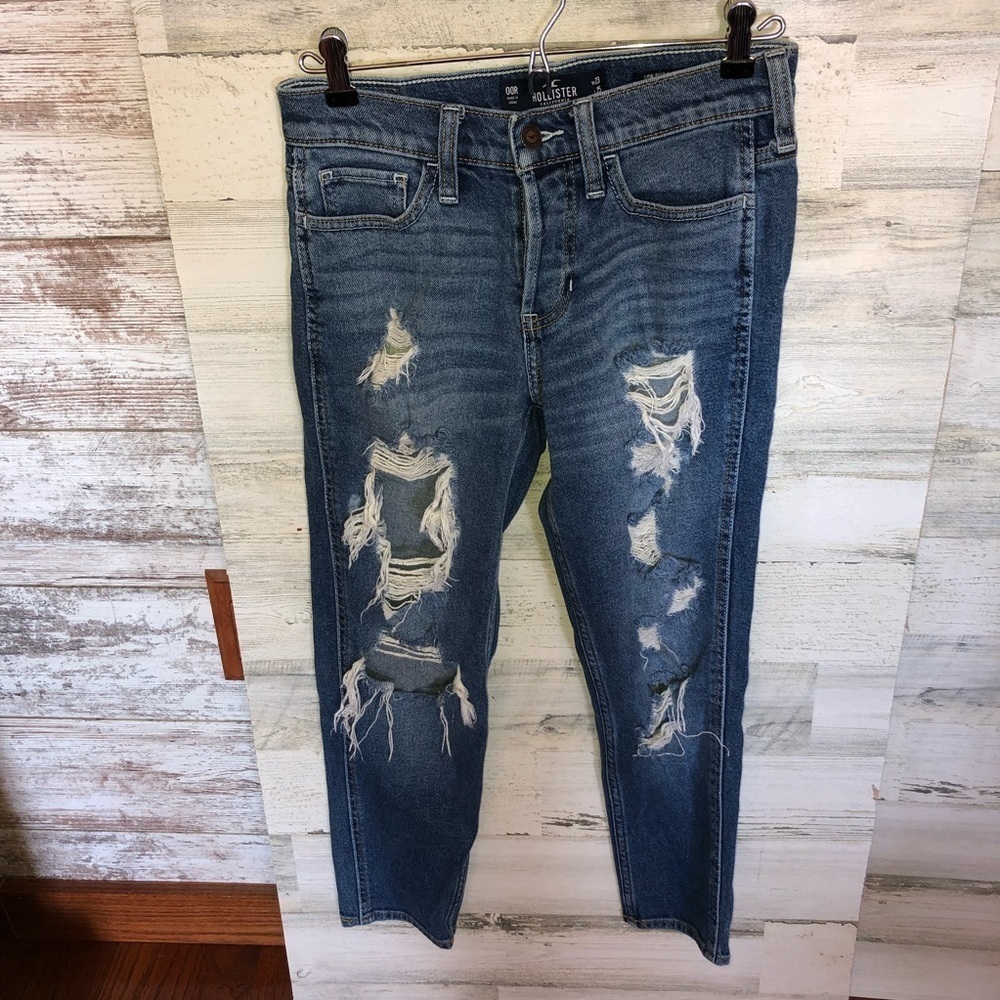 Hollister distressed boyfriend low rise vintage stretch jeans size 23W 25L​​​